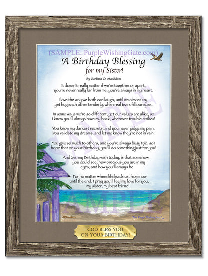 A Birthday Blessing! for my Sister - Birthday Gift - PurpleWishingGate.com
