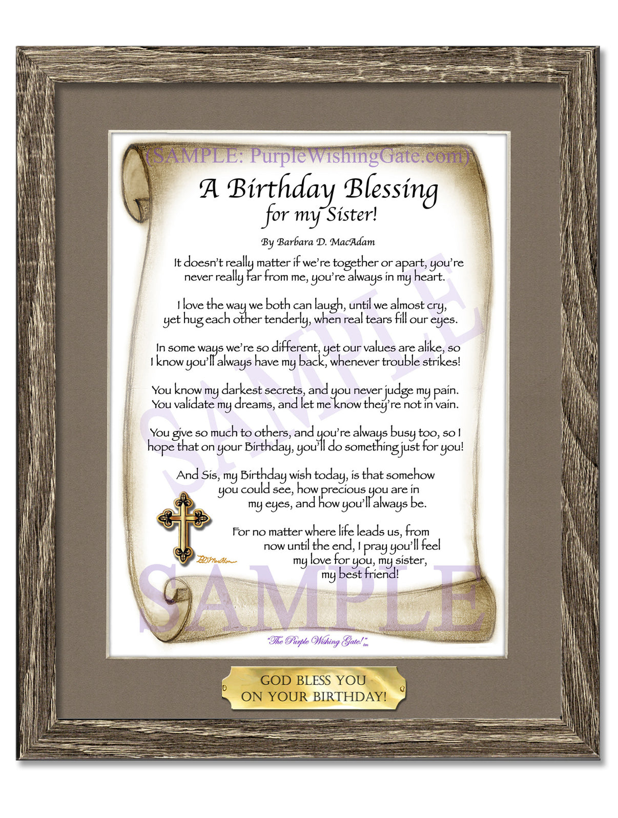 A Birthday Blessing! for my Sister - Birthday Gift - PurpleWishingGate.com
