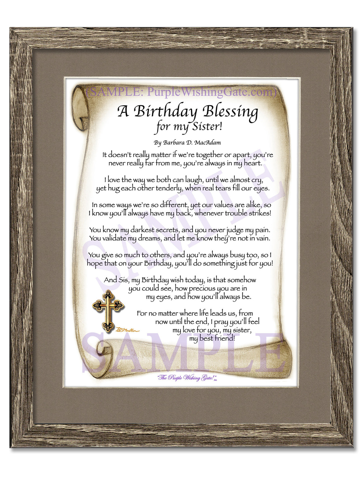 A Birthday Blessing! for my Sister - Birthday Gift - PurpleWishingGate.com