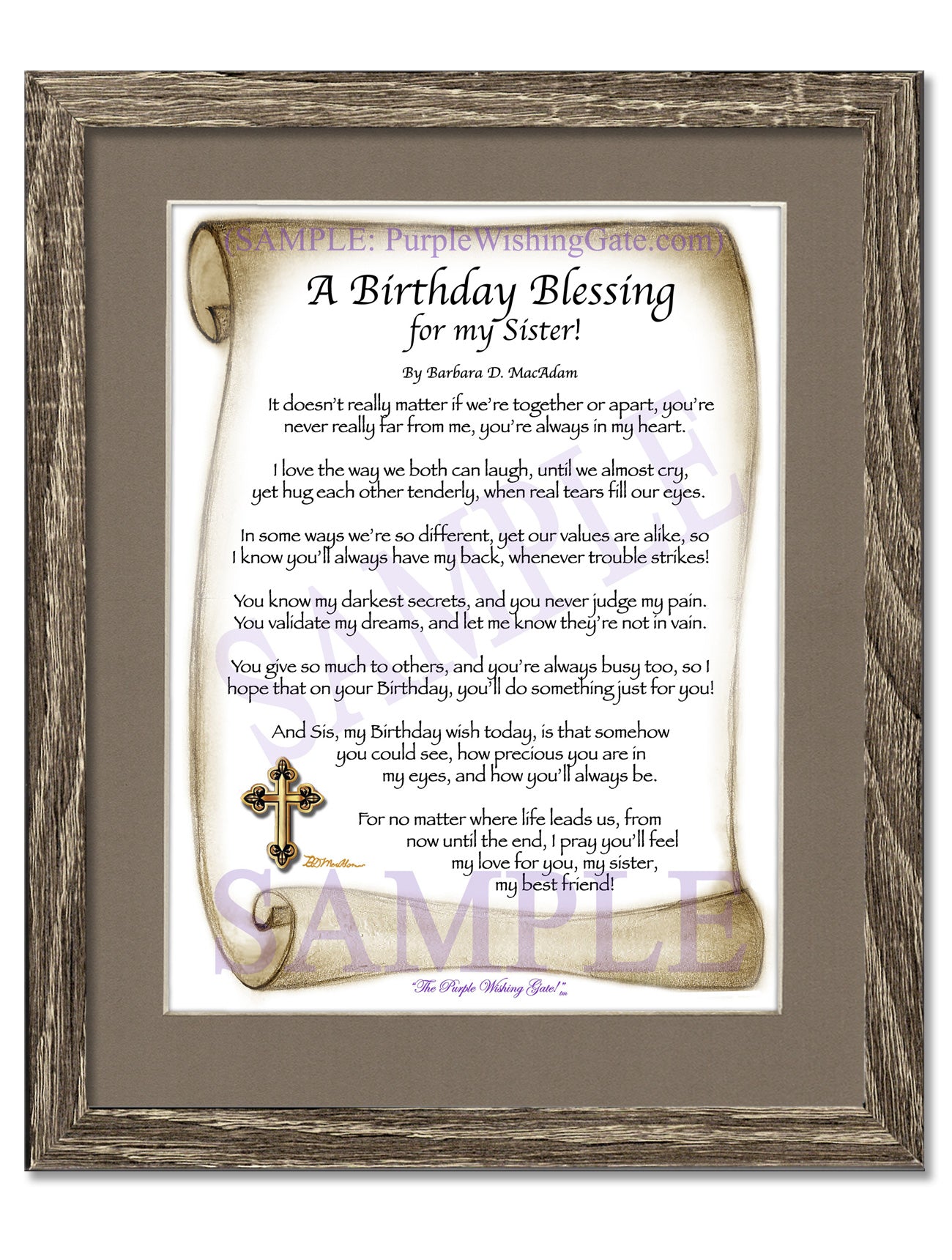 A Birthday Blessing! for my Sister - Birthday Gift - PurpleWishingGate.com