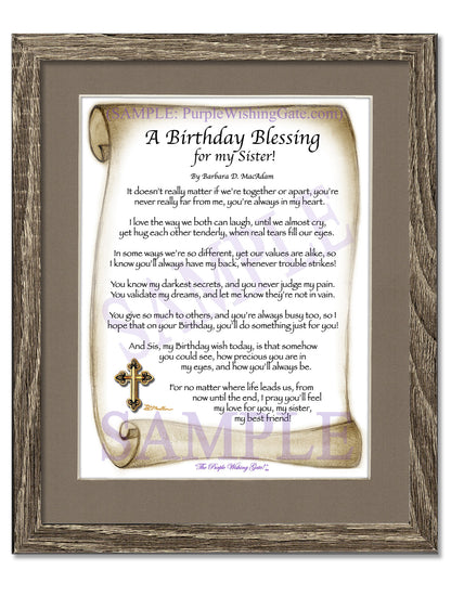 A Birthday Blessing! for my Sister - Birthday Gift - PurpleWishingGate.com