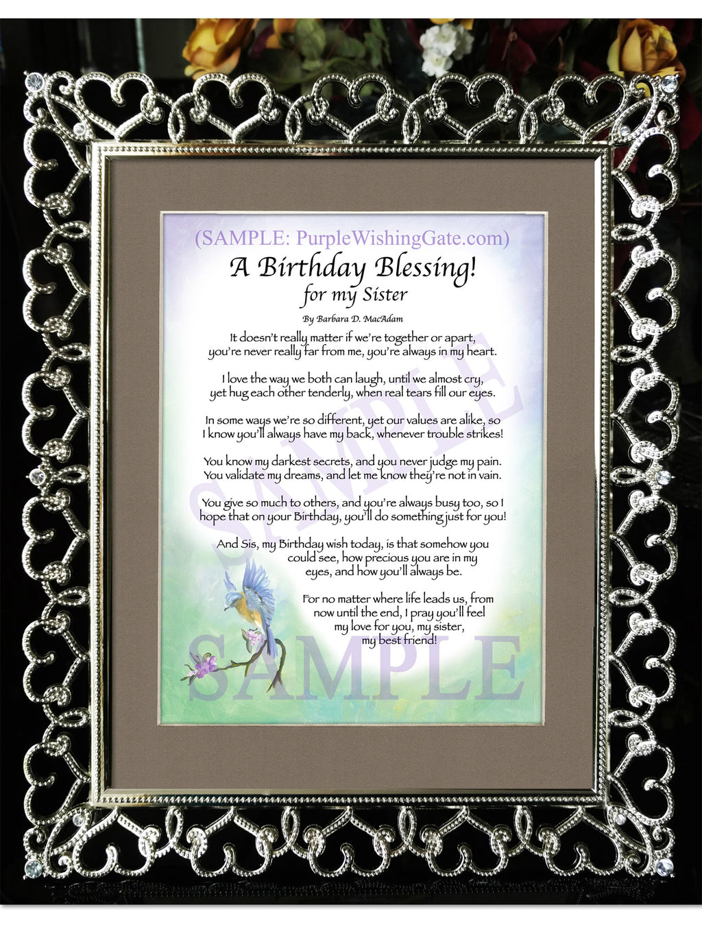 A Birthday Blessing! for my Sister - Birthday Gift - PurpleWishingGate.com