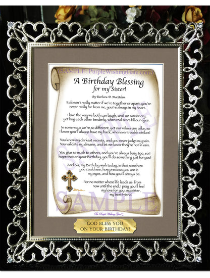 A Birthday Blessing! for my Sister - Birthday Gift - PurpleWishingGate.com