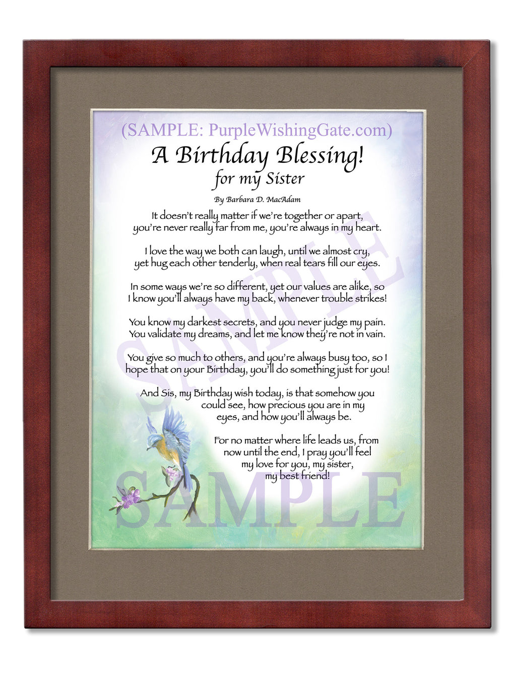 A Birthday Blessing! for my Sister - Birthday Gift - PurpleWishingGate.com