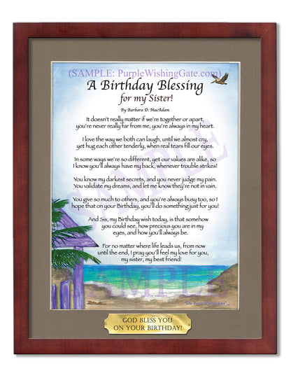 A Birthday Blessing! for my Sister - Birthday Gift - PurpleWishingGate.com