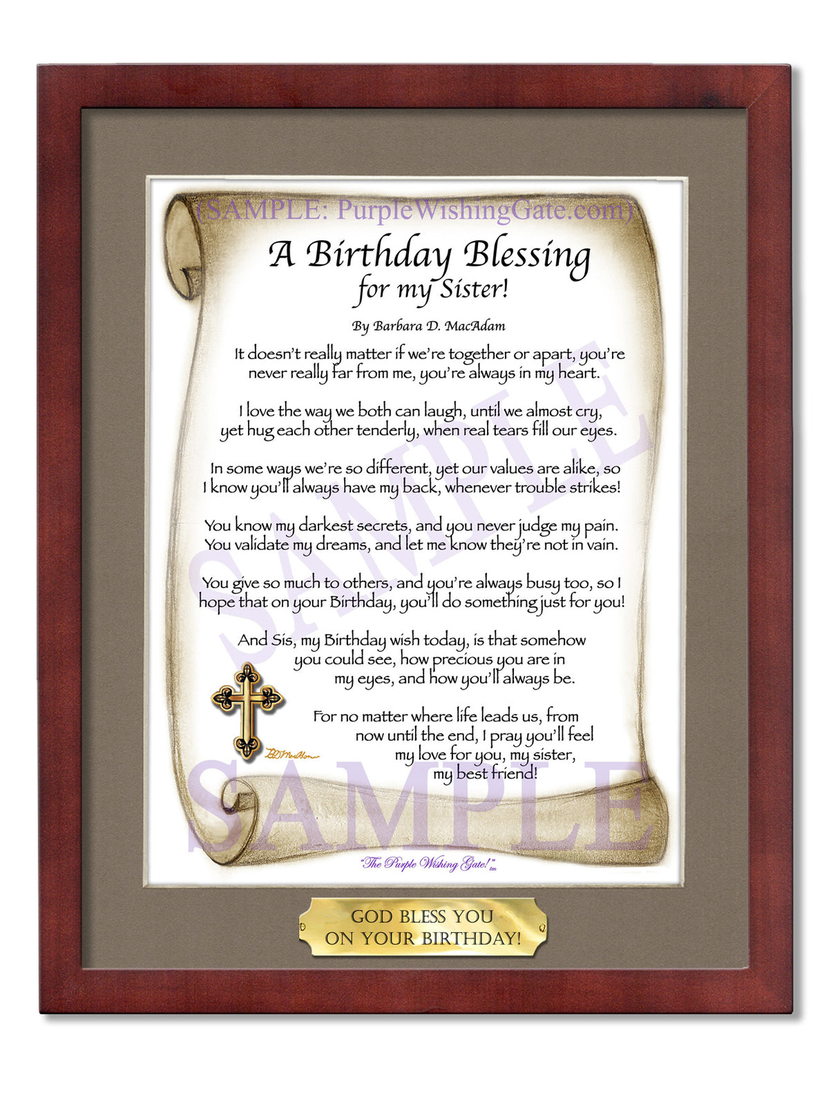 A Birthday Blessing! for my Sister - Birthday Gift - PurpleWishingGate.com