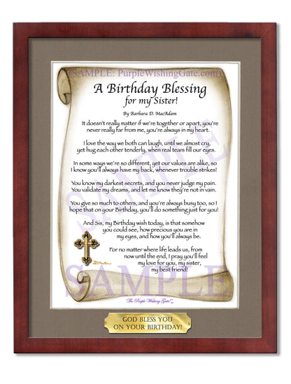 A Birthday Blessing! for my Sister - Birthday Gift - PurpleWishingGate.com