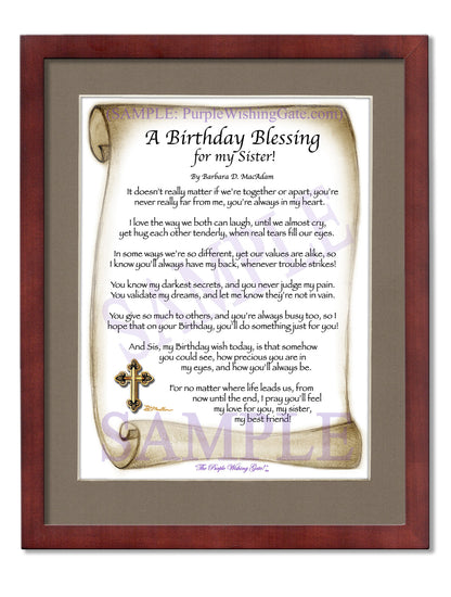 A Birthday Blessing! for my Sister - Birthday Gift - PurpleWishingGate.com