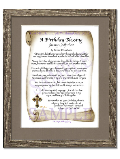 A Birthday Blessing for my Godfather! - Birthday Gift - PurpleWishingGate.com