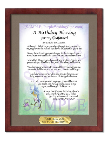 A Birthday Blessing for my Godfather! - Birthday Gift - PurpleWishingGate.com