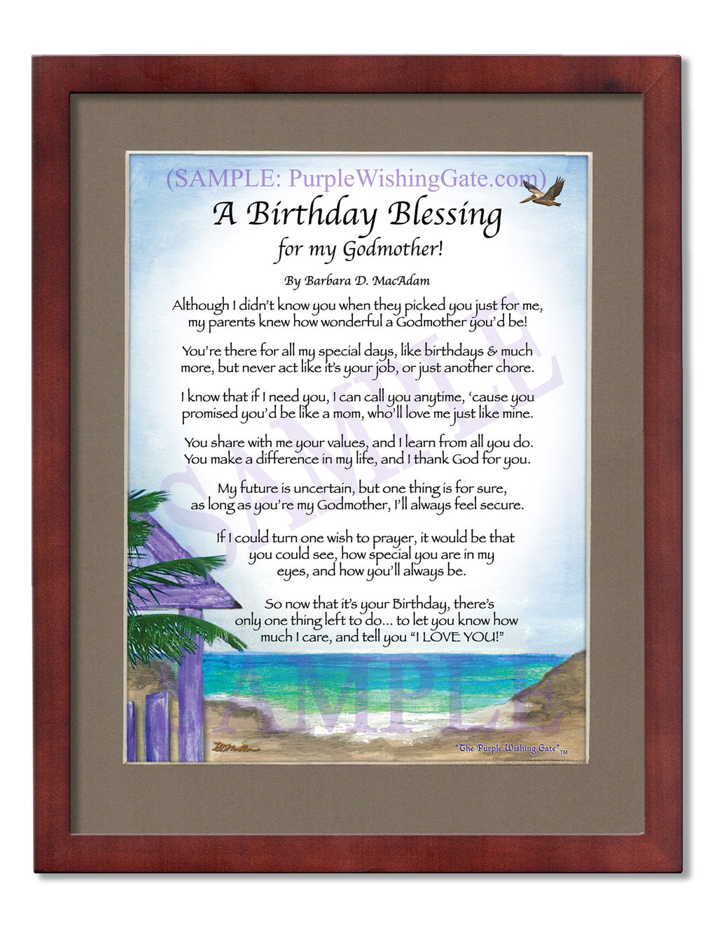 A Birthday Blessing for my Godmother: Paradise Cove / 8x10 / 8x10 Classic Walnut
