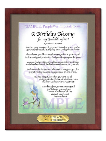 A Birthday Blessing for my Granddaughter! - Birthday Gift - PurpleWishingGate.com