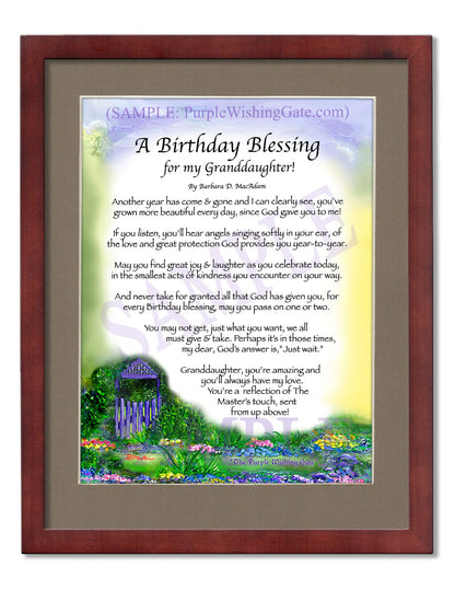 A Birthday Blessing for my Granddaughter! - Birthday Gift - PurpleWishingGate.com