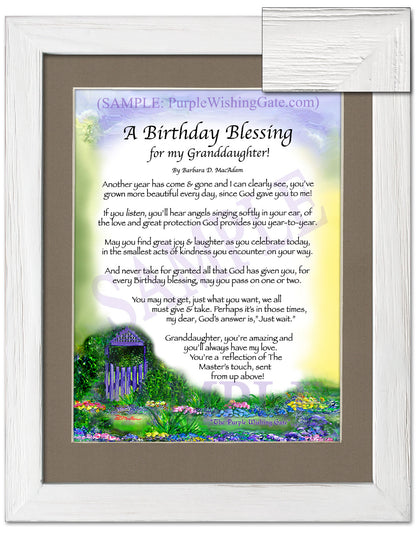 A Birthday Blessing for my Granddaughter! - Birthday Gift - PurpleWishingGate.com