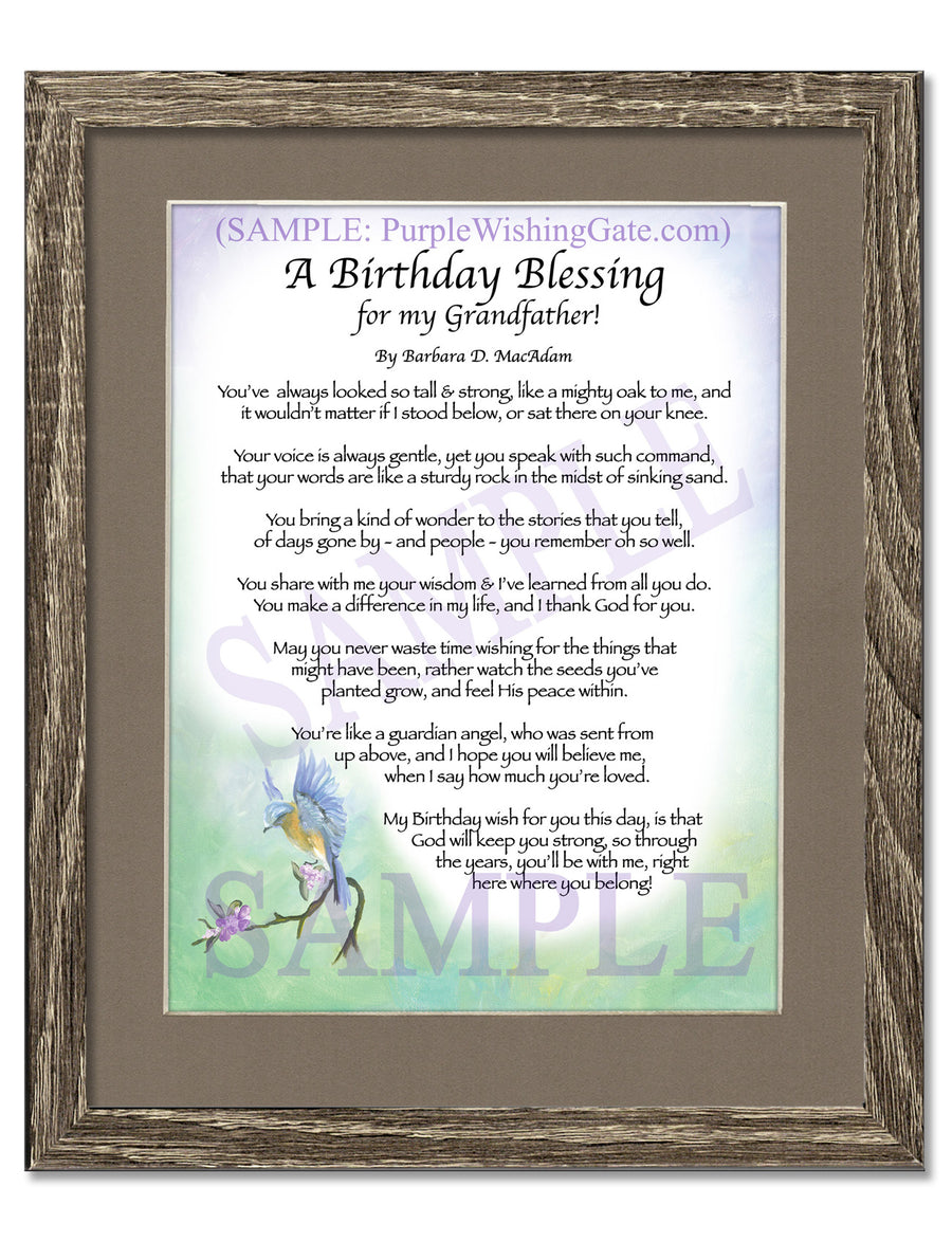 Grandfather Birthday Gift: Personalized Blessing | PurpleWishingGate