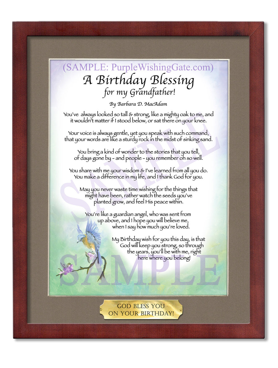 Grandfather Birthday Gift: Personalized Blessing | PurpleWishingGate