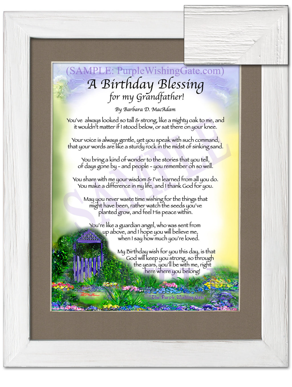 A Birthday Blessing for my Grandfather: Purple Wishing Gate / 8x10 / 8x10 White Wash
