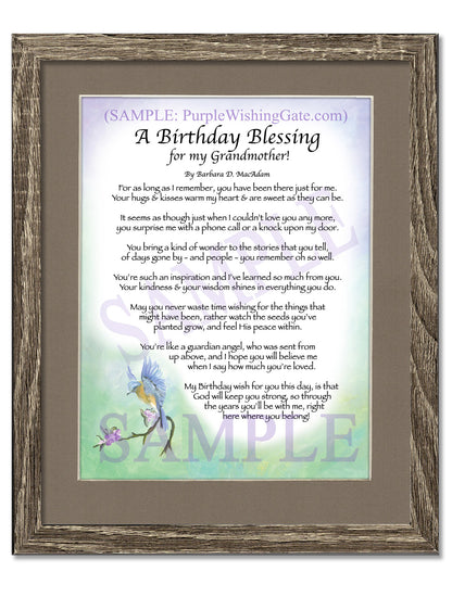 A Birthday Blessing for my Grandmother! - Birthday Gift - PurpleWishingGate.com