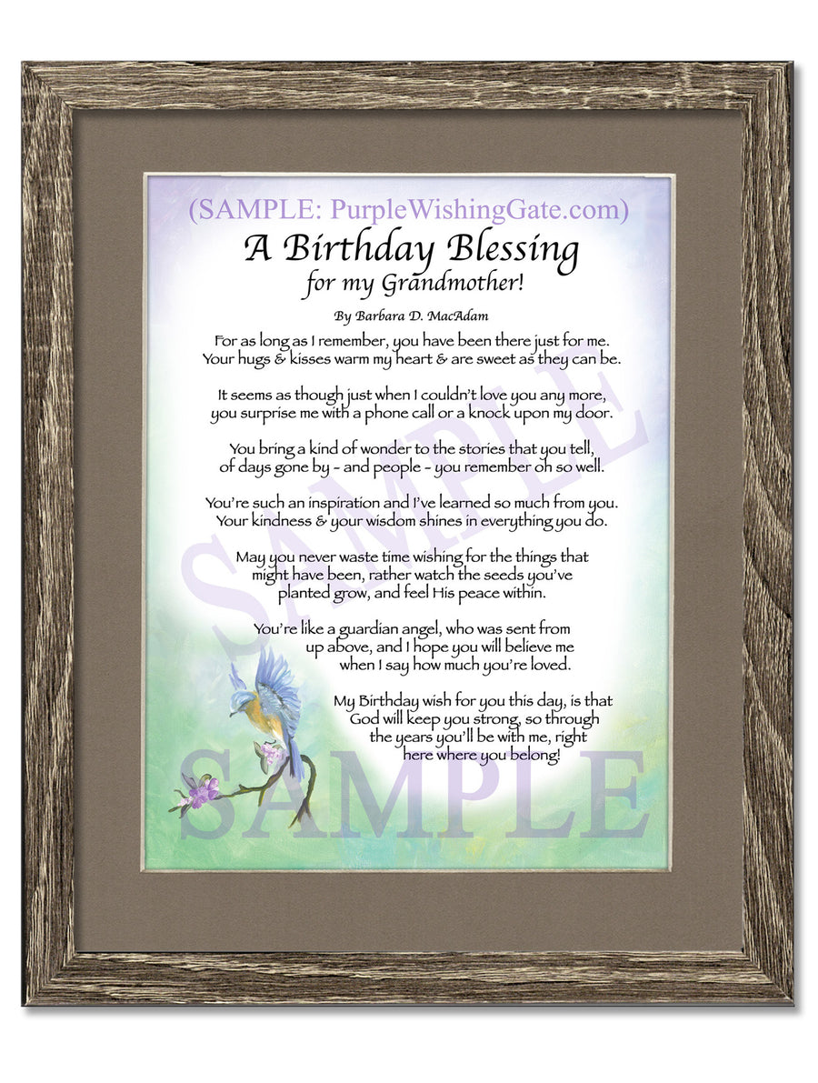 Grandmother Birthday Gift: Personalized Blessing 