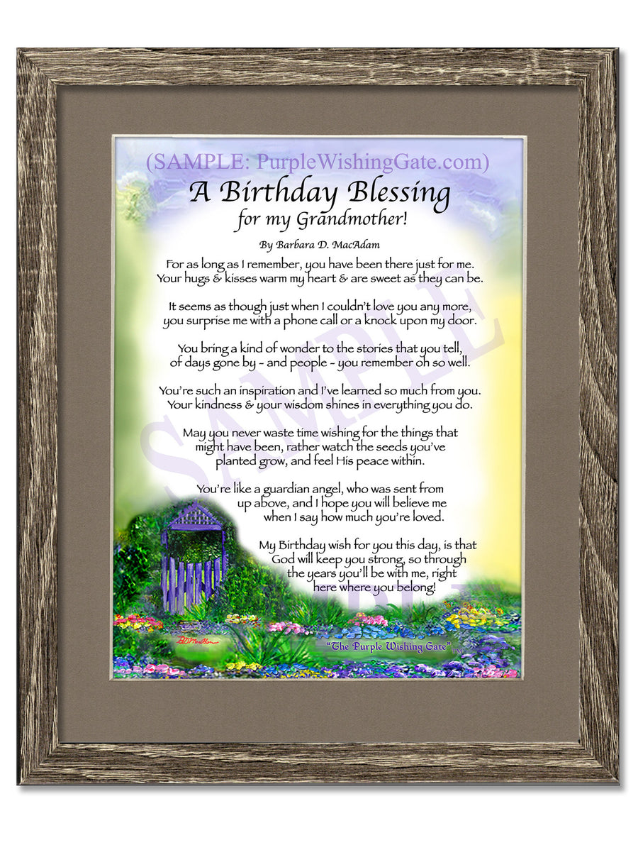 Grandmother Birthday Gift: Personalized Blessing | PurpleWishingGate