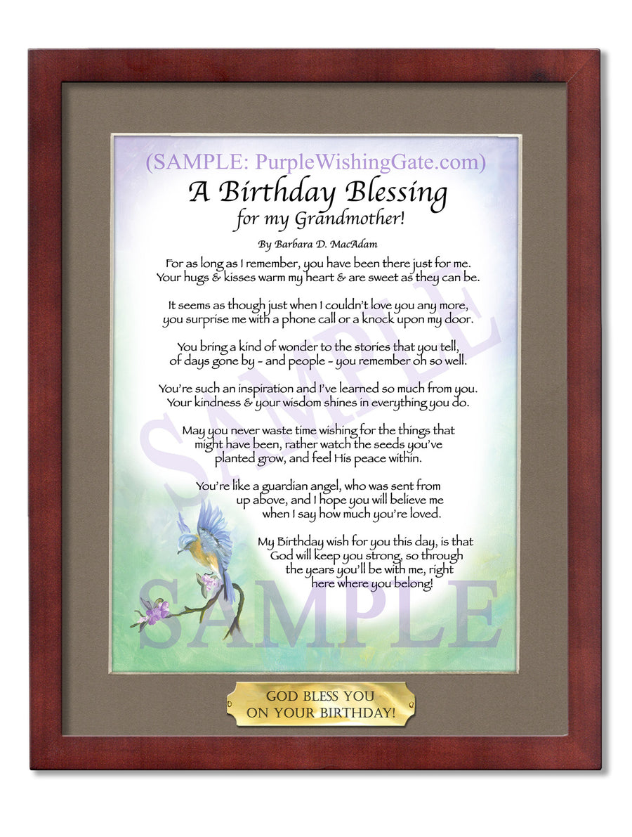 Grandmother Birthday Gift: Personalized Blessing | PurpleWishingGate