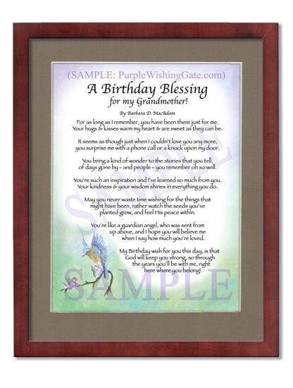 A Birthday Blessing for my Grandmother! - Birthday Gift - PurpleWishingGate.com