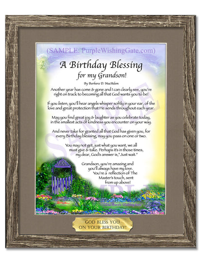A Birthday Blessing for my Grandson! - Birthday Gift - PurpleWishingGate.com