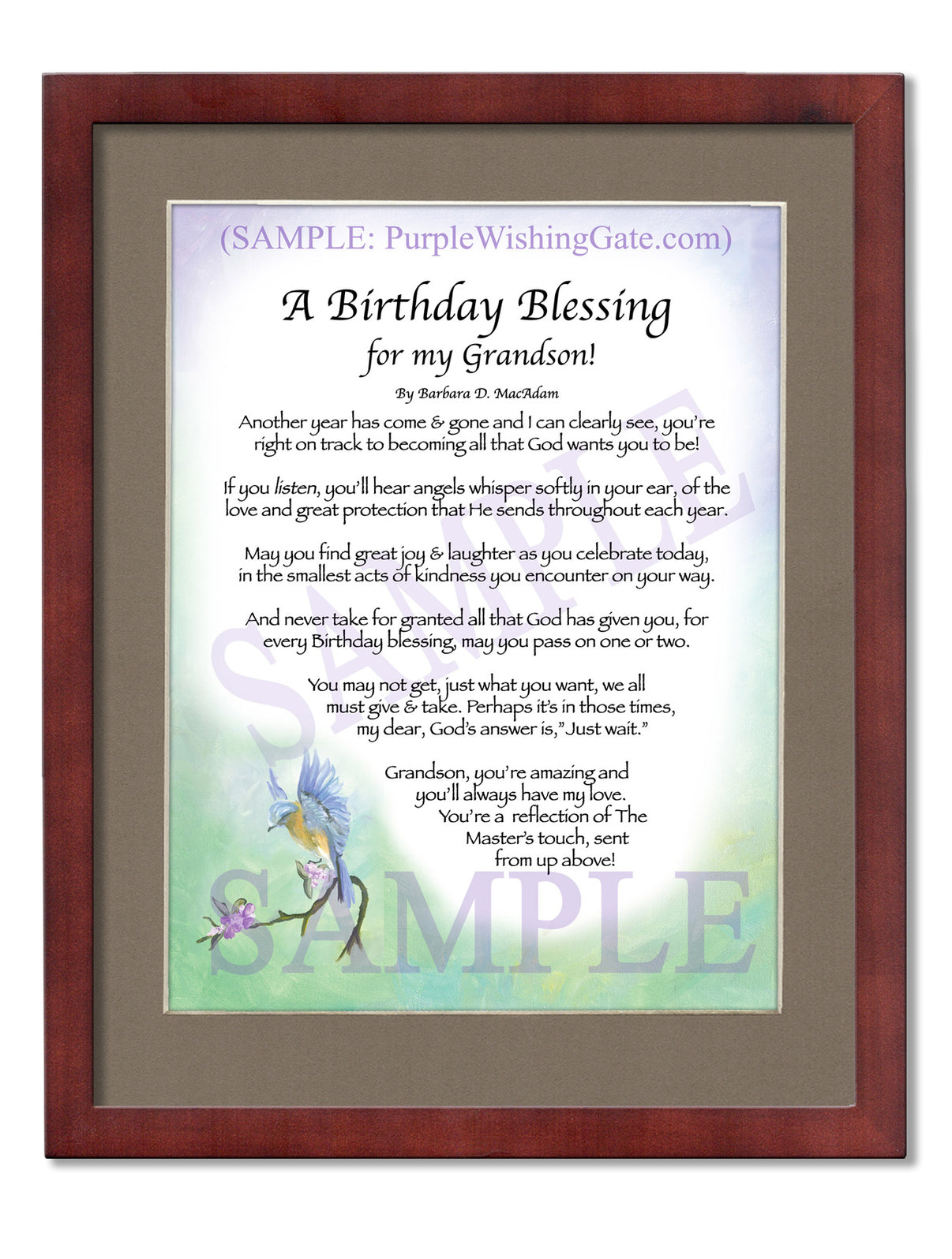 A Birthday Blessing for my Grandson! - Birthday Gift - PurpleWishingGate.com