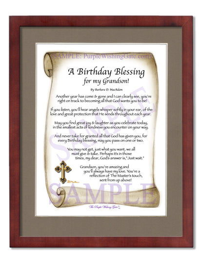 A Birthday Blessing for my Grandson! - Birthday Gift - PurpleWishingGate.com