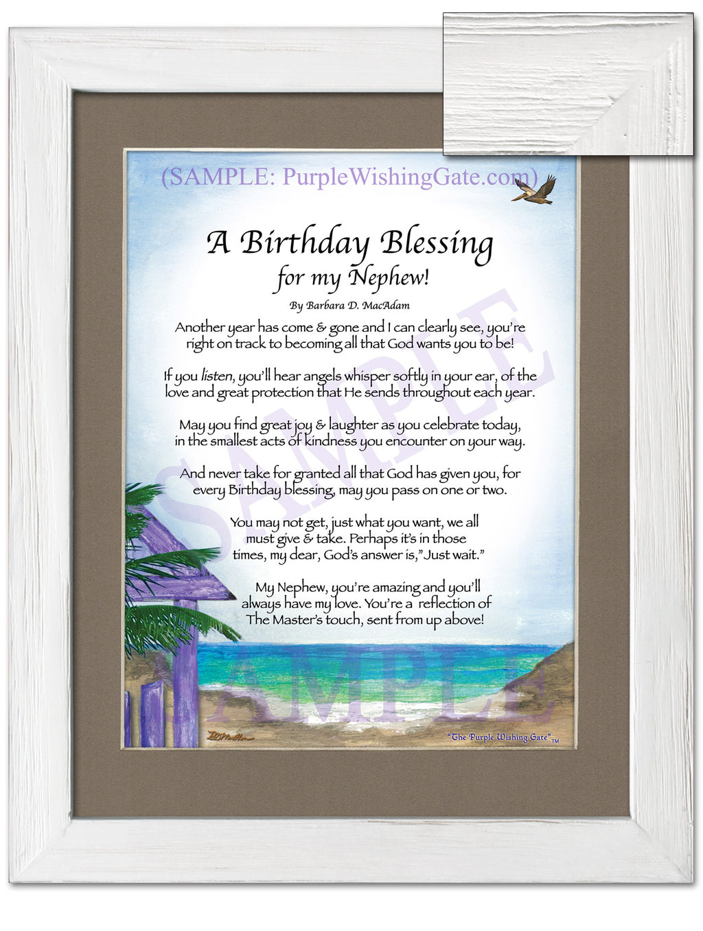 A Birthday Blessing for my Nephew: Paradise Cove / 8x10 / 8x10 White Wash
