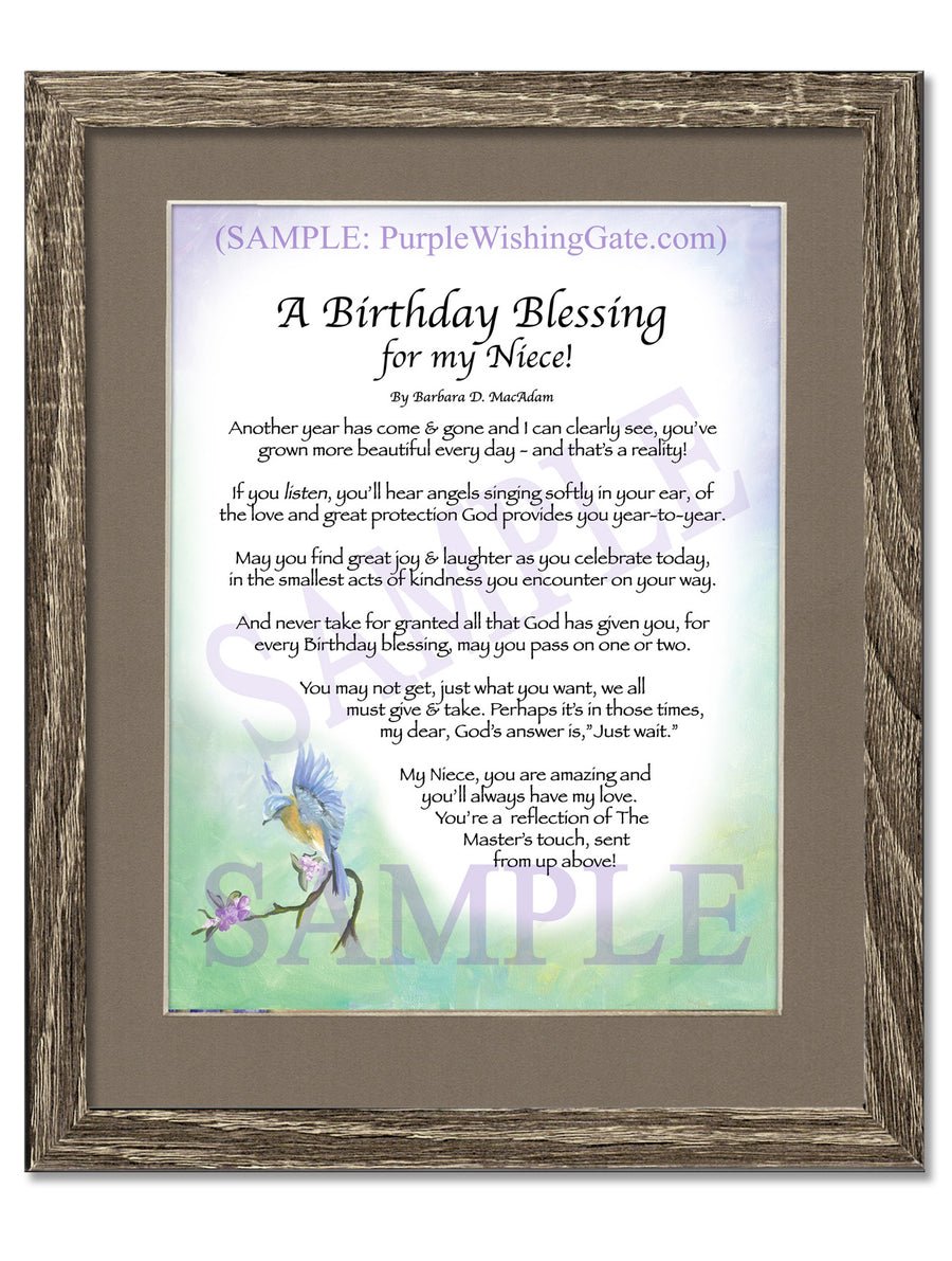 Birthday Blessing for Niece: Personalized Gift | PurpleWishingGate.com