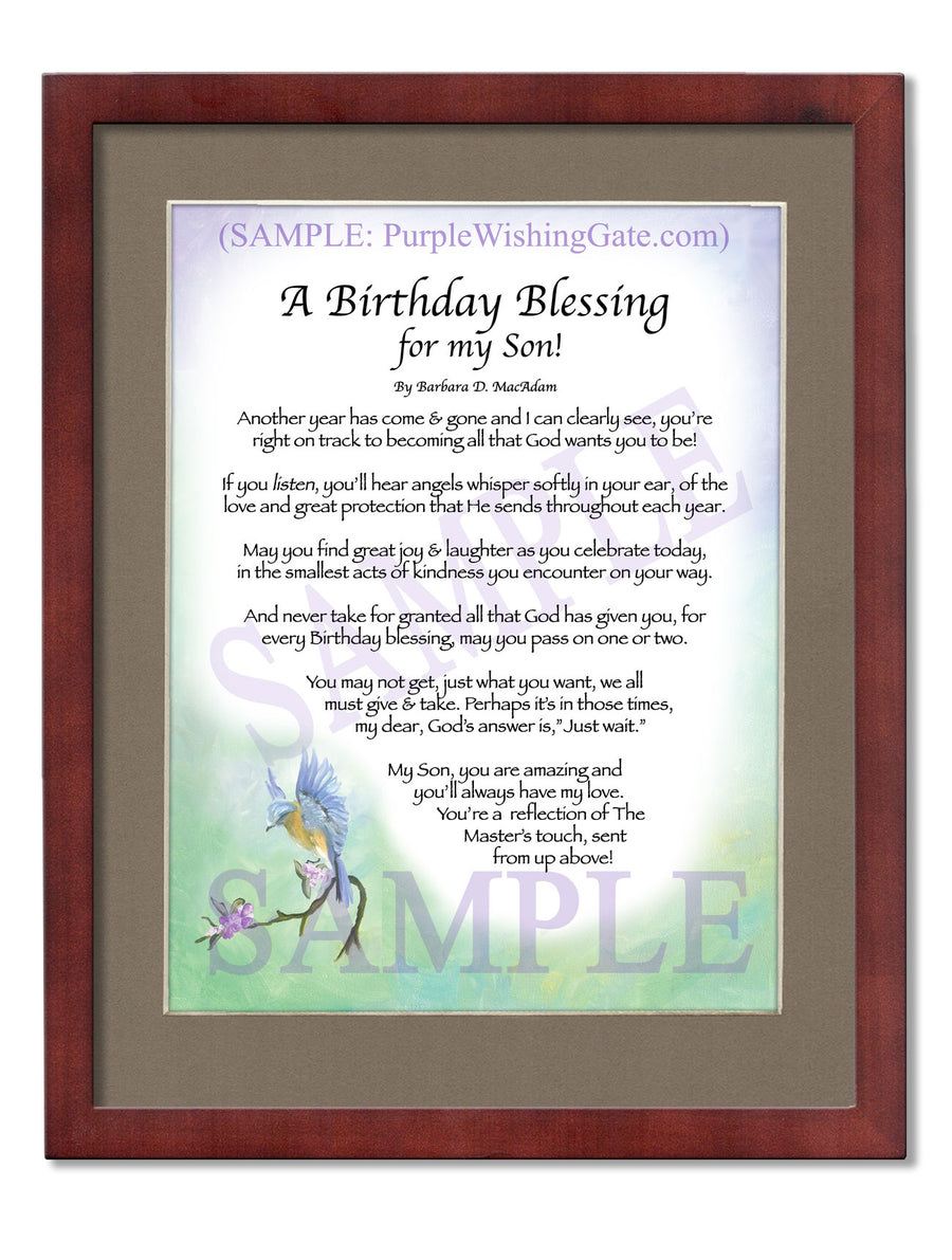 A Birthday Blessing for Son: Personalized Gift | PurpleWishingGate.com