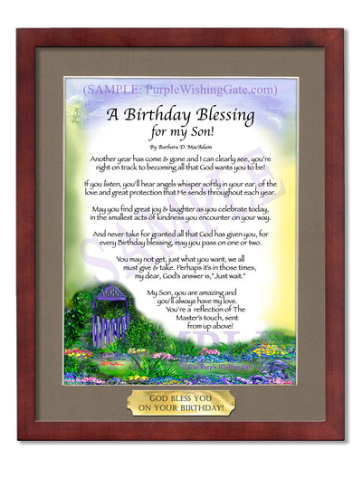 A Birthday Blessing for Son: Personalized Gift | PurpleWishingGate.com