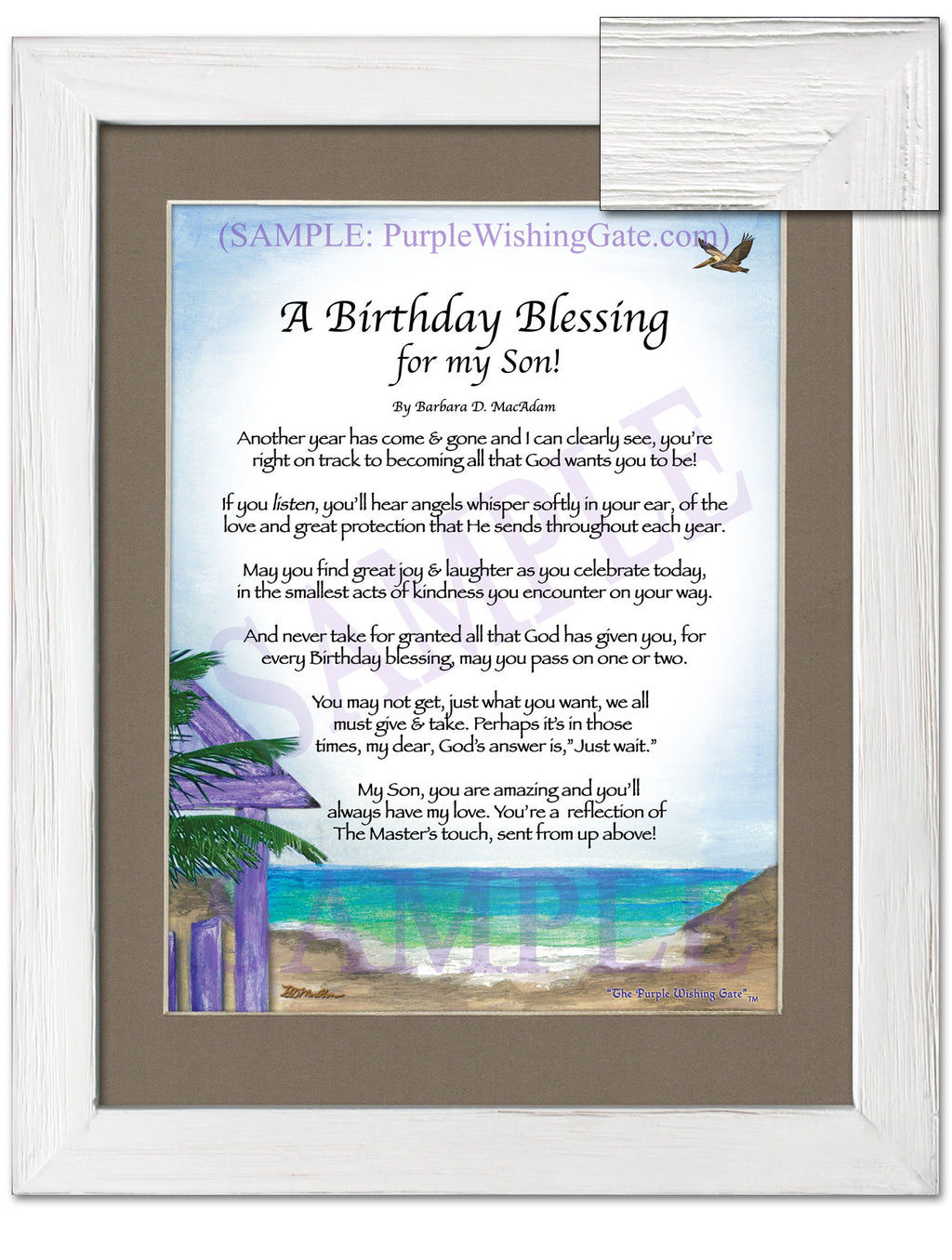 A Birthday Blessing for my Son: Paradise Cove / 8x10 / 8x10 White Wash

