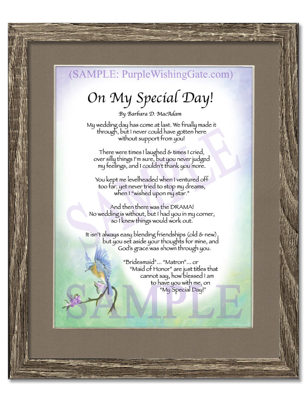 On My Special Day | Bridal Party Gift: Bluebird / 8x10 / 8x10 Birchwood

