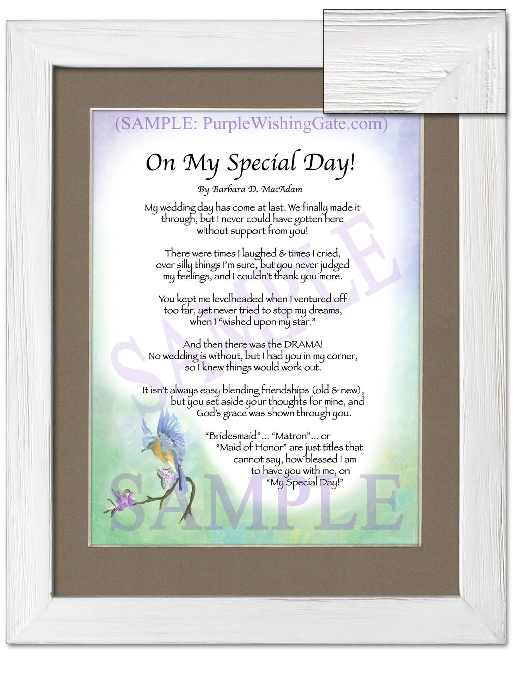 On My Special Day | Bridal Party Gift: Bluebird / 8x10 / 8x10 White Wash
