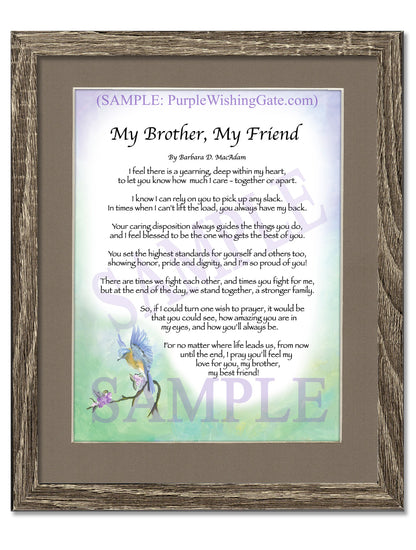My Brother, My Friend - Gifts for Brother - PurpleWishingGate.com