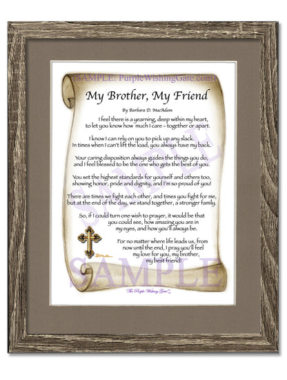 My Brother, My Friend - Gifts for Brother - PurpleWishingGate.com