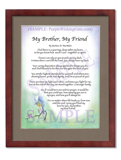 My Brother, My Friend - Gifts for Brother - PurpleWishingGate.com