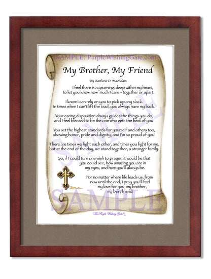 My Brother, My Friend - Gifts for Brother - PurpleWishingGate.com