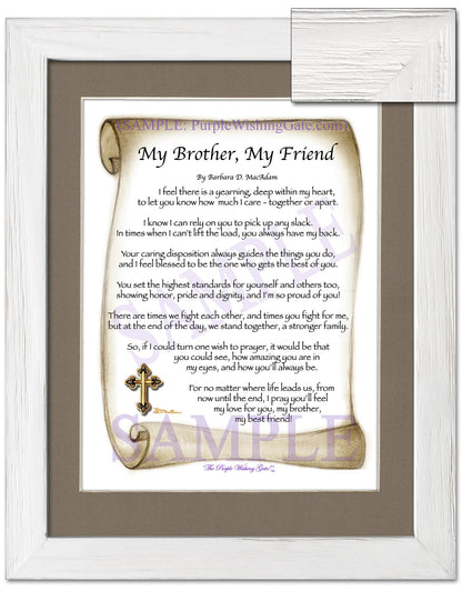 My Brother, My Friend - Gifts for Brother - PurpleWishingGate.com