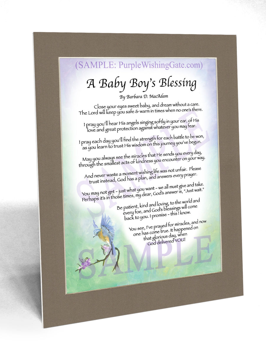 Baby Boy's Blessing: Personalized, Framed Gift! | PurpleWishingGate