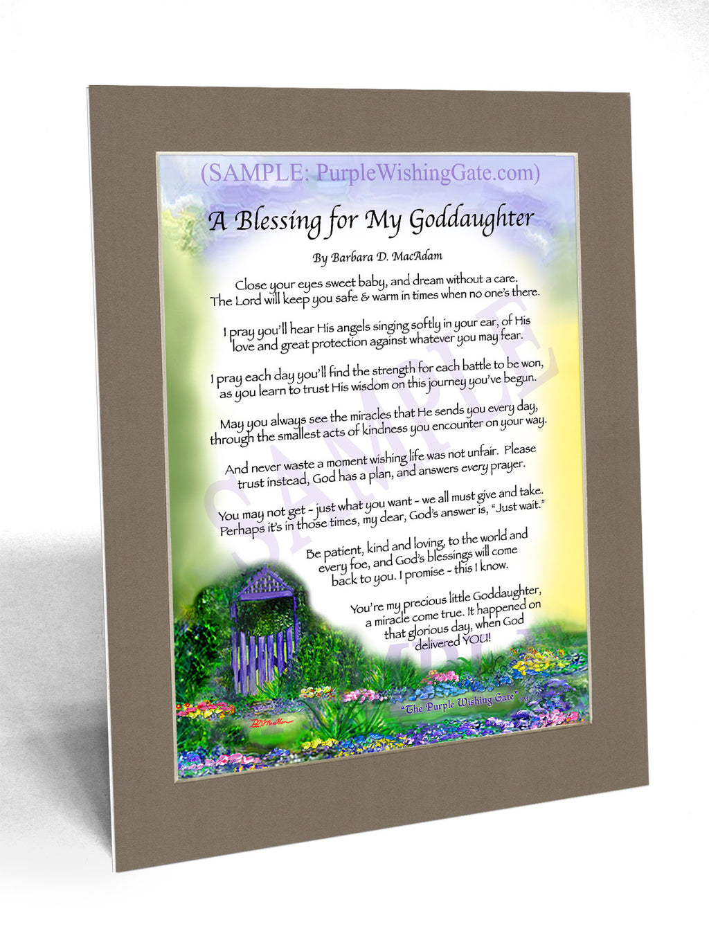 A Blessing for My Goddaughter (baby) - Baby Gift - PurpleWishingGate.com