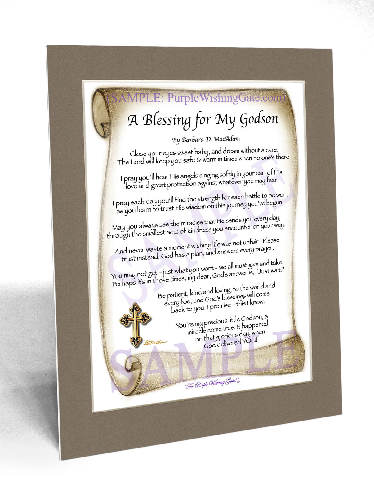 A Blessing for My Godson (baby) - Baby Gift - PurpleWishingGate.com
