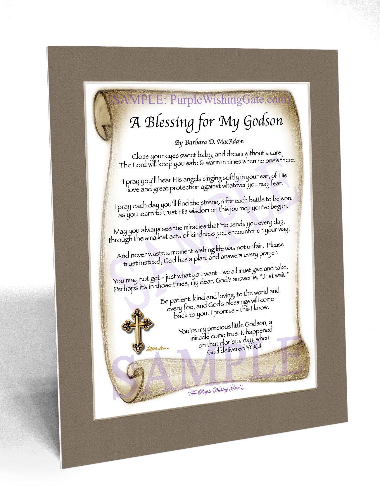A Blessing for My Godson (baby) - Baby Gift - PurpleWishingGate.com