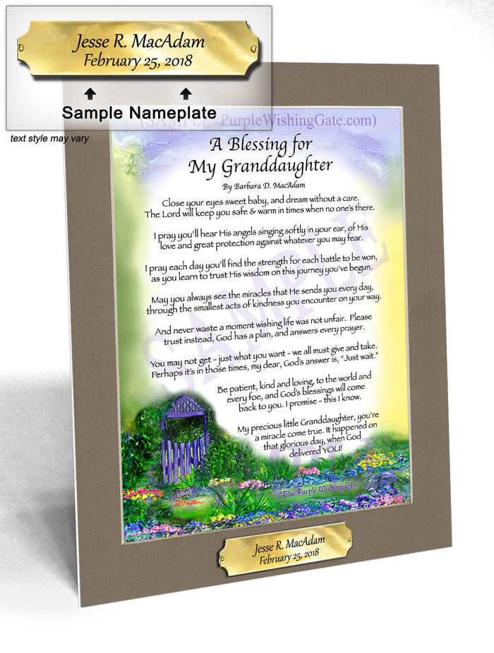 Baby Granddaughter Blessing: Personalized Gift | PurpleWishingGate.com