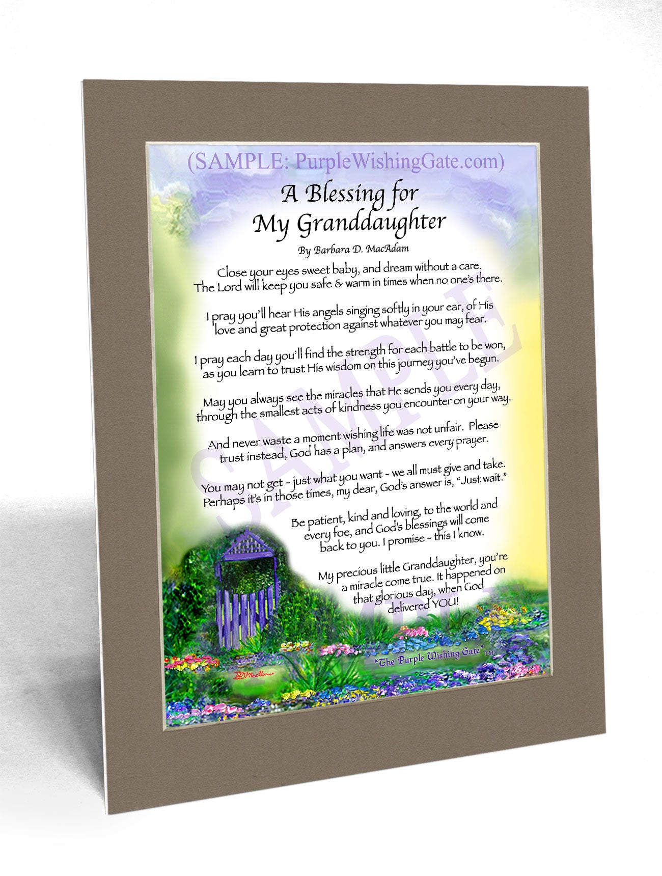 A Blessing for My Granddaughter (baby) - Baby Gift - PurpleWishingGate.com