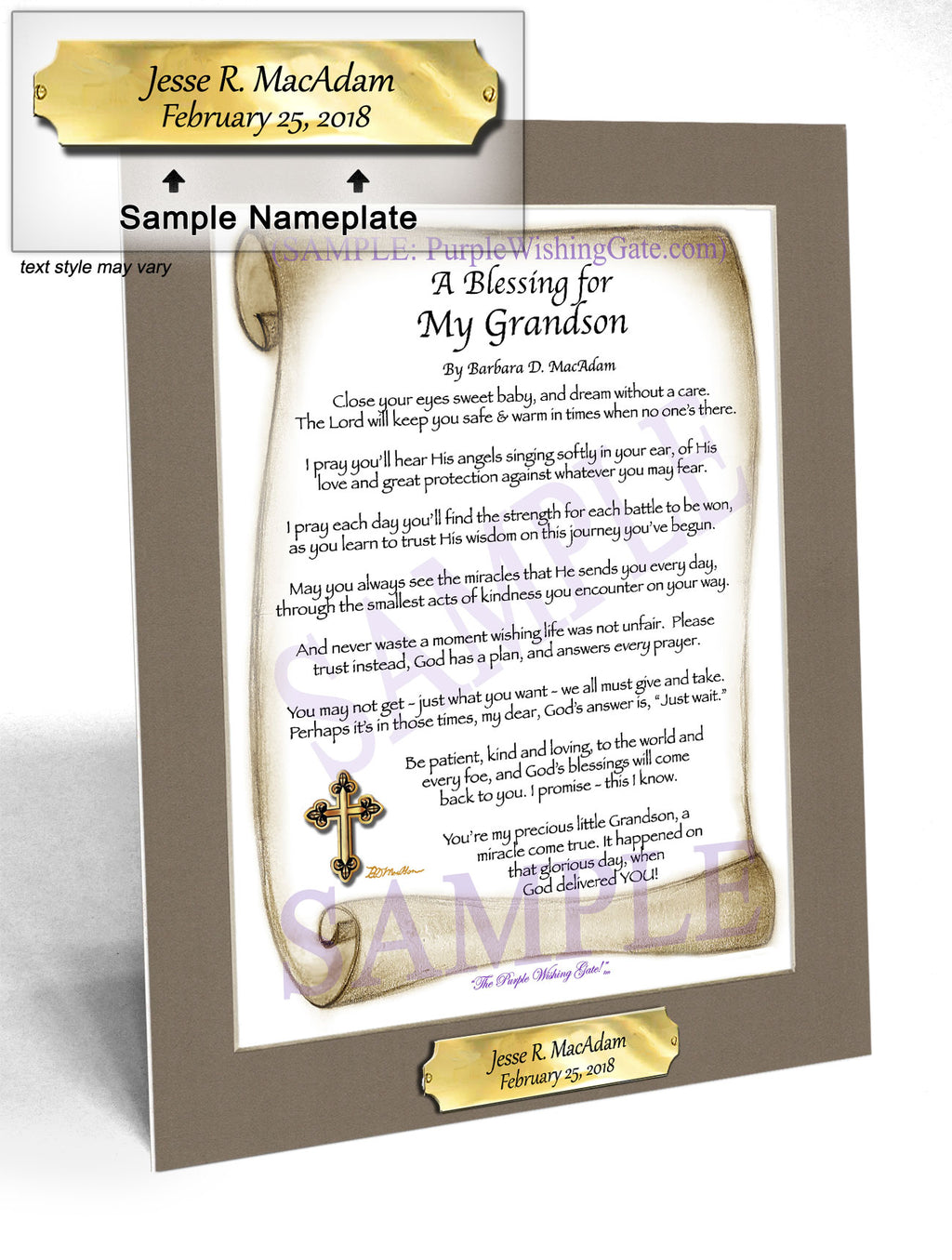 A Blessing for My Grandson (baby) - Baby Gift - PurpleWishingGate.com