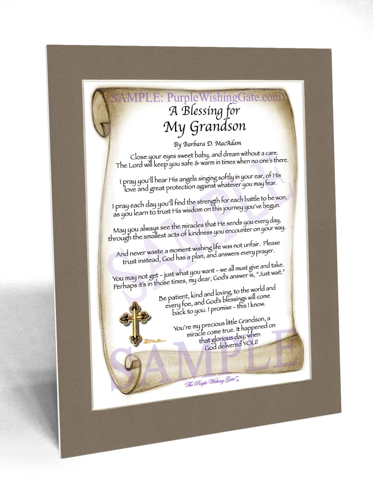 A Blessing for My Grandson (baby) - Baby Gift - PurpleWishingGate.com