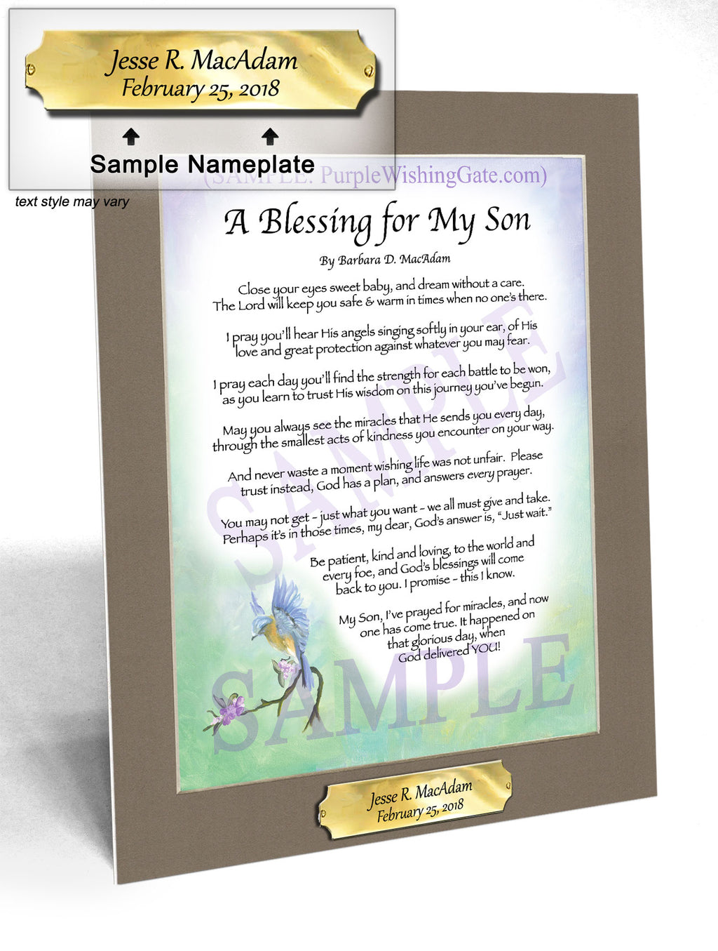 A Blessing for My Son (baby) - Baby Gift - PurpleWishingGate.com